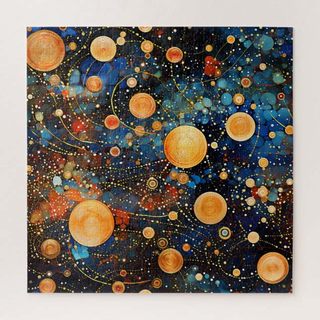 Quebra-cabeça de Galáxia Dourada Celestial (Vertical)