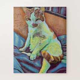 Quebra-cabeça de Gato de Arte Personalizada