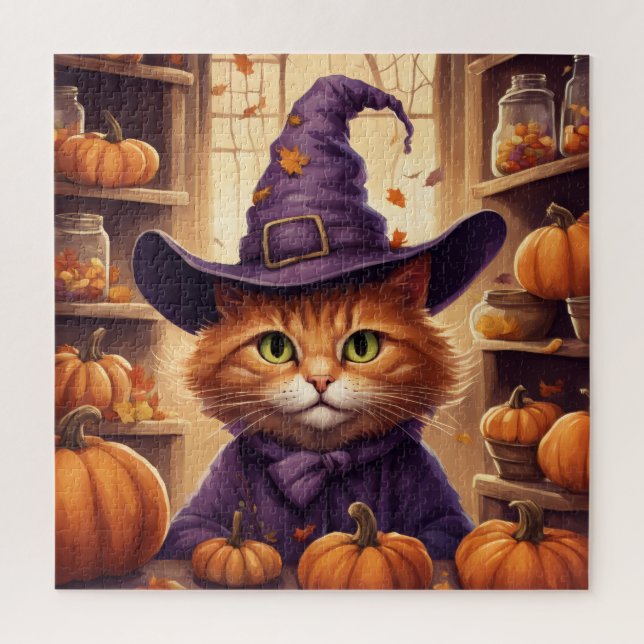 quebra-cabeça de gato de halloween (Vertical)