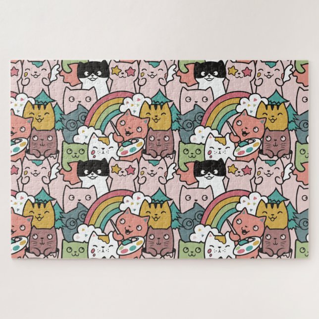 Quebra-cabeça de Gatos Bons (Horizontal)