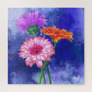 Quebra-cabeça de Gerberas de Três Cores - Lindo