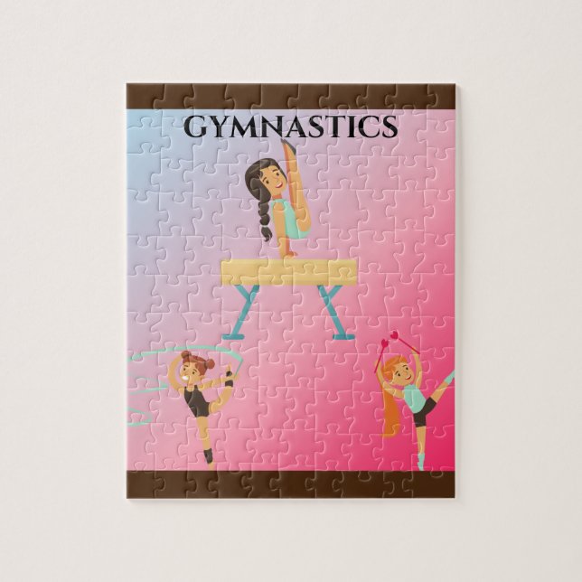 Quebra-cabeça de ginástica para garotas. (Vertical)