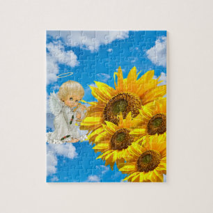 Quebra-cabeça de girassol Baby Angel Floral