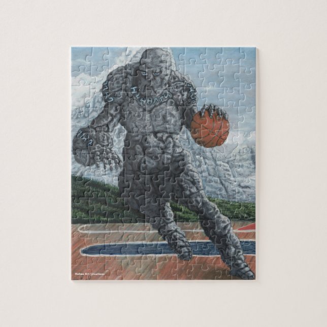 Quebra-cabeça De Golem Jogando Basquete De Pequena (Vertical)