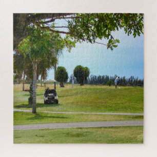 Quebra-cabeça de Golfe Imagem de Carrinho, Curso e
