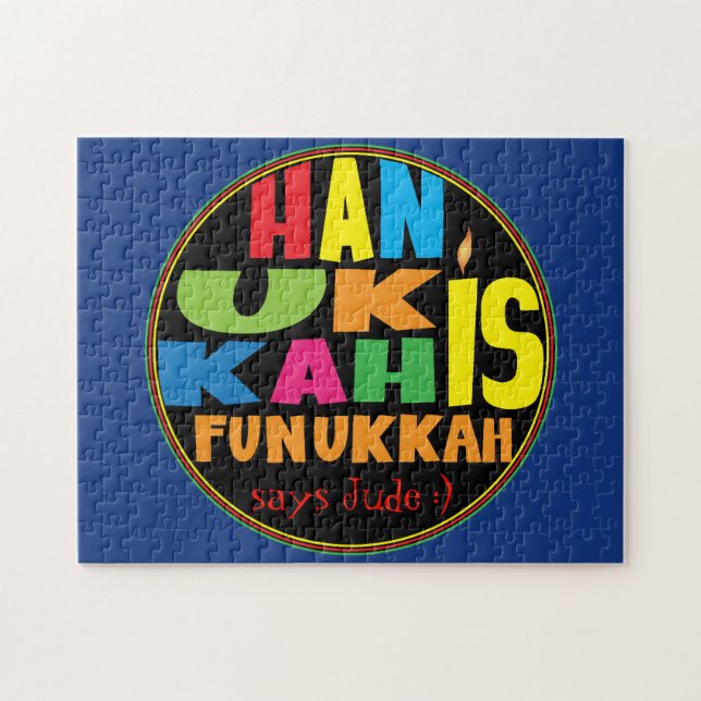 Quebra-cabeça de Hanukkah para Crianças Personaliz (Horizontal)