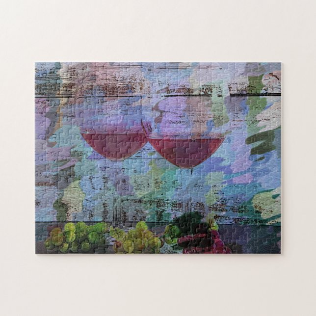 Quebra-cabeça de Impressões do Vinho de Arte Digit (Horizontal)
