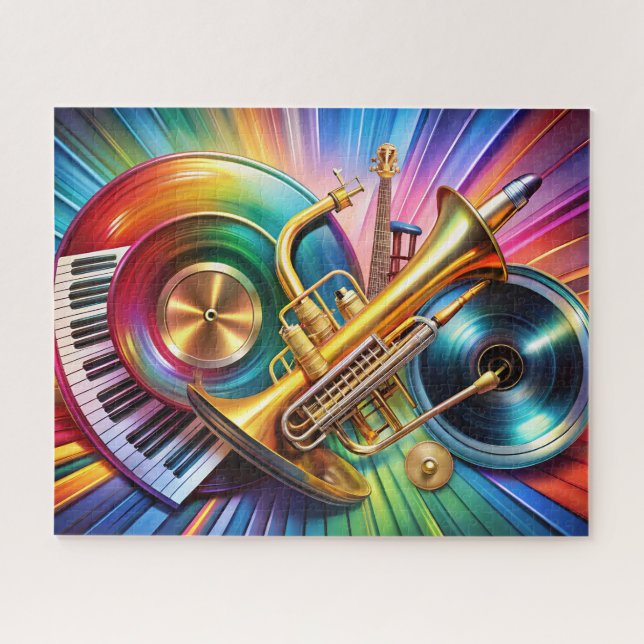 Quebra-cabeça de instrumentos musicais (Horizontal)