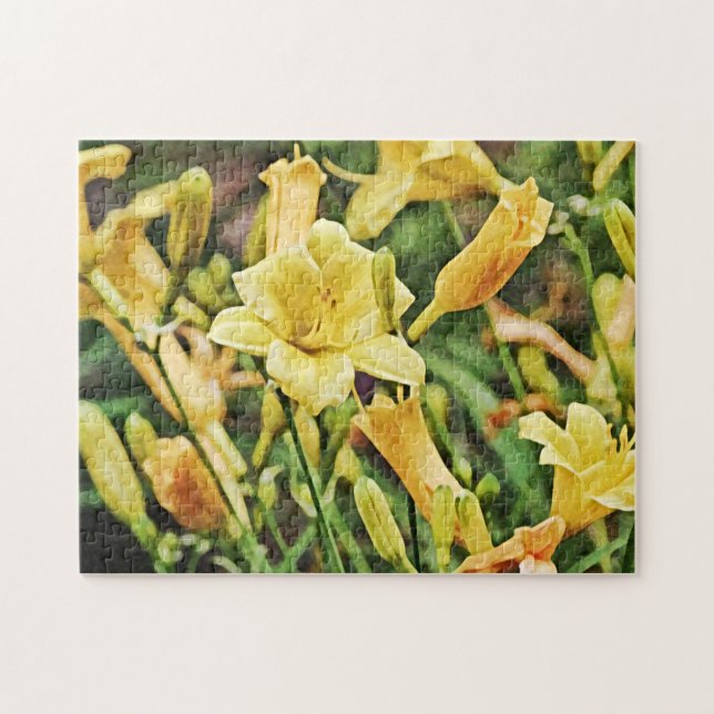 Quebra-cabeça de Jardim das Flores Amarelas Dourad (Horizontal)