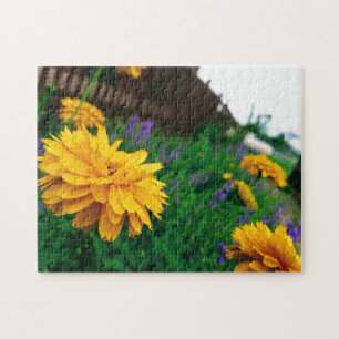 Quebra-cabeça de jardim de flores amarelas creativ