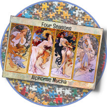 Quebra-cabeça de JIGSAW - Alphonse Mucha "Quatro E