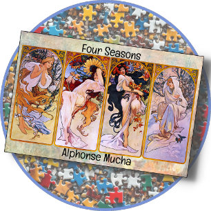 Quebra-cabeça de JIGSAW - Alphonse Mucha "Quatro E