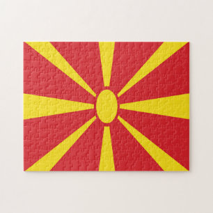 Quebra-cabeça de Jigsaw da bandeira da Macedônia