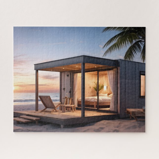 QUEBRA-CABEÇA DE JIGSAW DA CASA DE BEACH TINY (Horizontal)