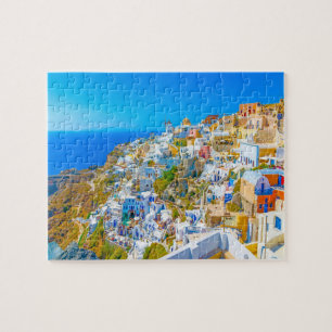 Quebra-cabeça de Jigsaw da cidade grega de Santor