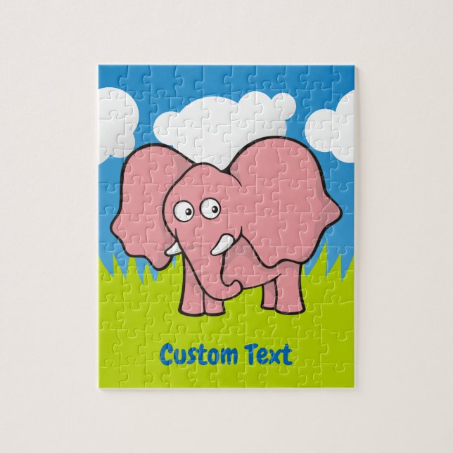 Quebra-cabeça de jigserra de elefante rosa (Vertical)