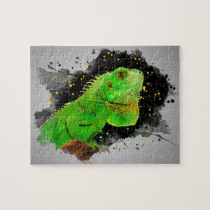 Quebra-cabeça de Jigserra de Iguana Verde