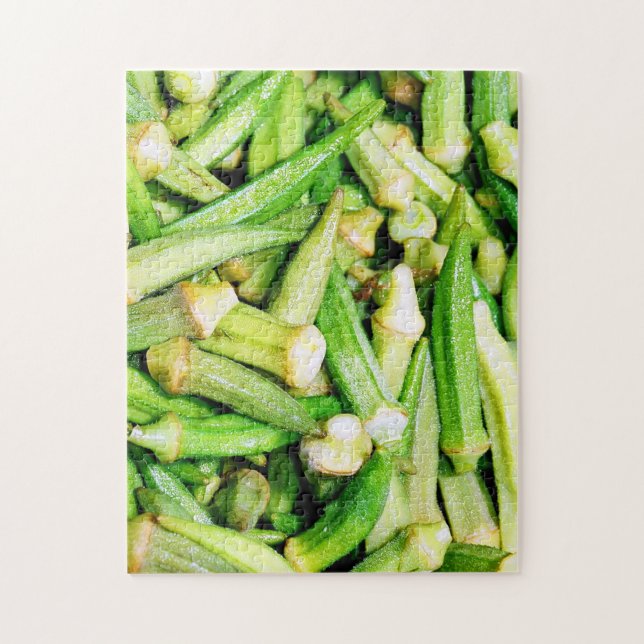 quebra-cabeça de legumes verdes okras (Vertical)