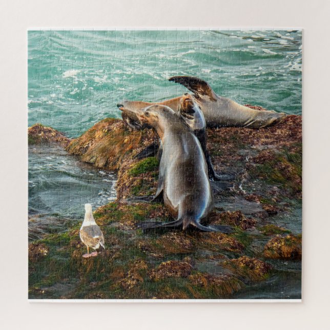 Quebra-Cabeça de Leões-Marinhos | Arte Oceânica da (Vertical)