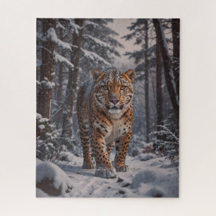 Quebra-cabeça de Leopardo Inverno