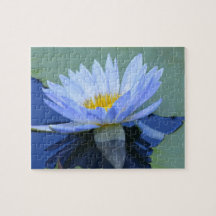 Quebra-cabeça de lírio de água azul