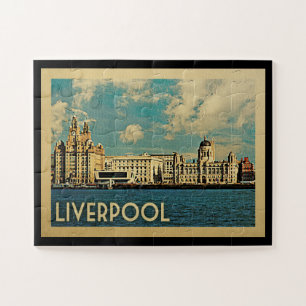 Quebra-cabeça de Liverpool Jigsee Viagens vintage