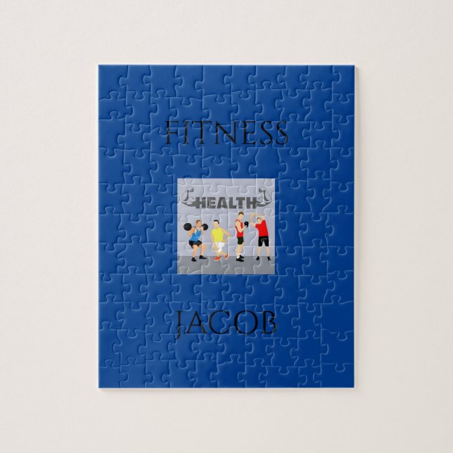 quebra-cabeça de malhação de em azul com nome pers (Vertical)