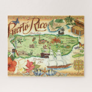 Quebra-cabeça de Mapa Porto Rico 16x20