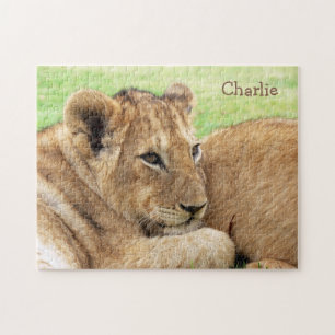 Quebra-cabeça de monograma personalizado Baby Tige