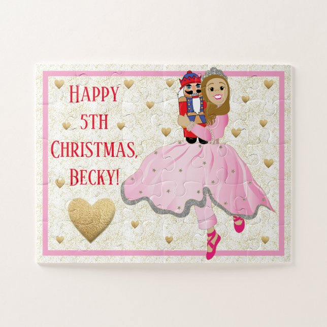 Quebra-cabeça de Natal - Ballerina Rosa Lt Cabelo  (Horizontal)