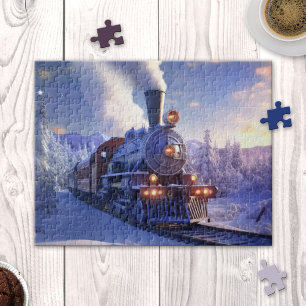 Quebra-cabeça de Natal da Locomotiva do Comboio de