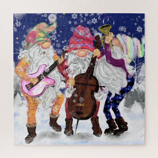 Quebra-cabeça de Natal Dando Banda aos Gnomos Feli (Vertical)