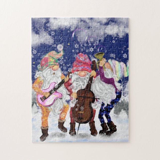 Quebra-cabeça de Natal Dando Banda aos Gnomos Feli (Vertical)