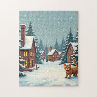 Quebra-cabeça de Natal e Gato