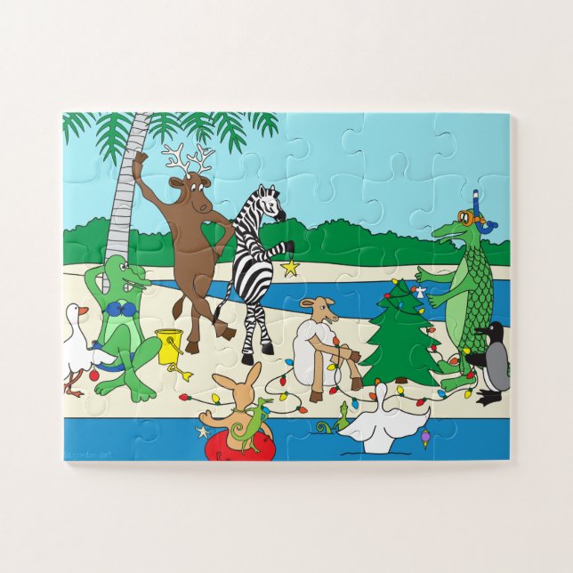 Quebra-cabeça de Natal na Praia (Horizontal)
