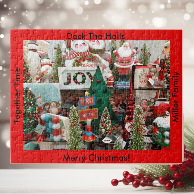 Quebra-cabeça de Natal O SEU NOME Deck The Halls (Criador carregado)