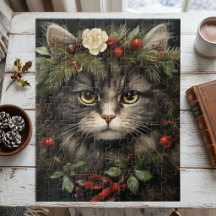 Quebra-cabeça de Natal para Amantes de Gatos