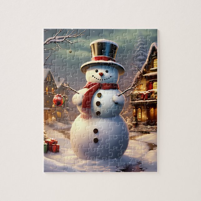 Quebra-cabeça de Natal Snowman (Vertical)