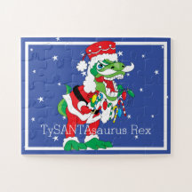 Quebra-cabeça de Natal TySANTAsaurus Rex 30 Grande