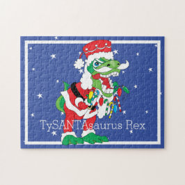 Quebra-cabeça de Natal TySANTAsaurus Rex Personali
