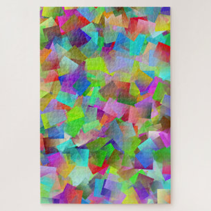 quebra-cabeça de neon quadrados