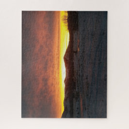 Quebra-cabeça de neve ao pôr do sol