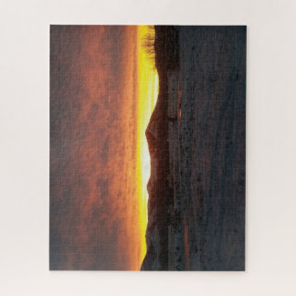 Quebra-cabeça de neve ao pôr do sol