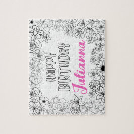Quebra-cabeça de Nome Floral de Coloração Personal