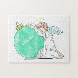 Quebra-cabeça de nome personalizado do Anjo Natal