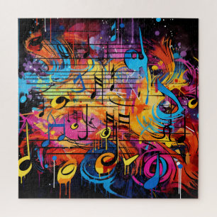 Quebra-cabeça de Notas Musicais do grafite