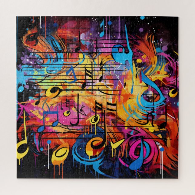 Quebra-cabeça de Notas Musicais do grafite (Vertical)