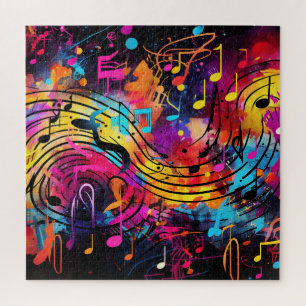 Quebra-cabeça de Notas Musicais do grafite