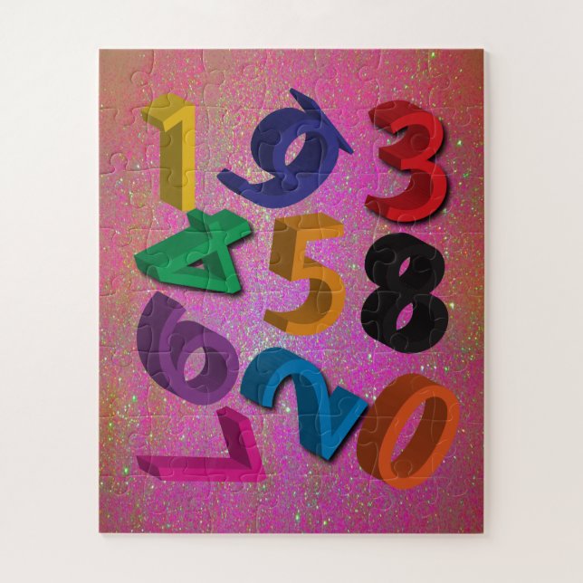 Quebra-cabeça de Número Deminacional de 3 Multicor (Vertical)