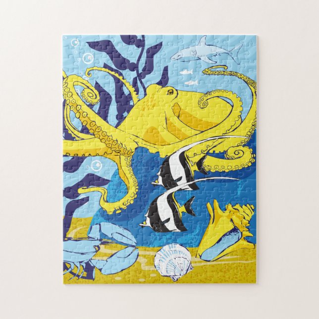 quebra-cabeça de oceano 11x14 para Pessoas cegas (Vertical)